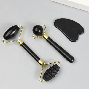 3 in 1 en iyi SeTller yeşim rulo ile özel hediye kutusu Mini göz rulo ve guskin cilt sıkın ve masaj silindiri seti için Set - Product Image 3
