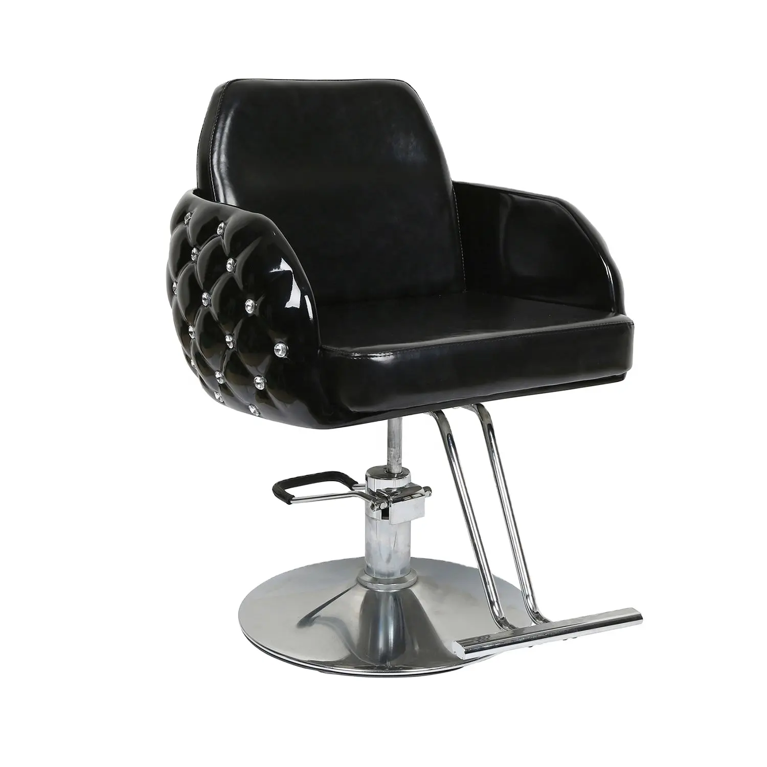 Decorazione di diamanti di lusso leggero sedia da barbiere bianco Styling Set completo mobili per taglio di capelli salone girevole e funzione di sollevamento