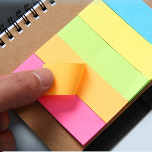 Logotipo personalizable pegatinas en espiral blocs de notas logotipo personalizado impreso nota adhesiva color PET combinación Bloc de notas cuaderno promocional