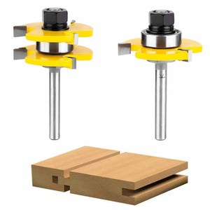 2pcs Tongue and Groove Router Bit Set <strong>1</strong>/2&quot; X <strong>1</strong>/<strong>4</strong>&quot; - <strong>1</strong>/2&quot; Shank Woodworking <strong>Cutter</strong> Tenon <strong>Cutter</strong> for Woodworking Tools - Product Image 5