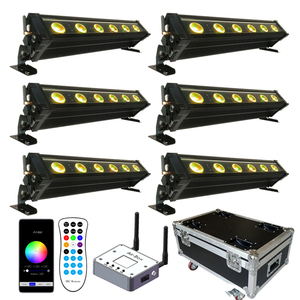 6x18w RGBWAUV Wireless kablosuz pilli led bar ışığı - Product Image 1