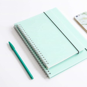 <strong>Custom</strong> Plastic Cover Spiral <strong>Notebook</strong> Journal A5 Grid Inside Paper Notepad with <strong>Elastic</strong> Closure <strong>Strap</strong> Green - Product Image 3