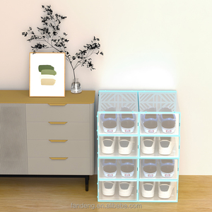 Dikdörtgen şeklinde geliştirilmiş yineleyici plastik ayakkabı dolabı kutu çıkarılabilir tasarım - Product Image 3