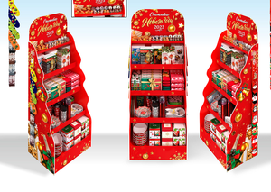 Espositore su misura per libri di cartone scaffale di carta espositore per pavimenti ondulato torre Retail Magazine Notebook Bookshop - Product Image 5