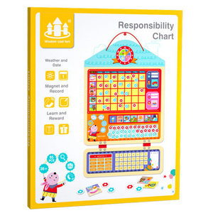 木制儿童自律好习惯行为成长计划日历图表奖励贴纸玩具 - Product Image 5