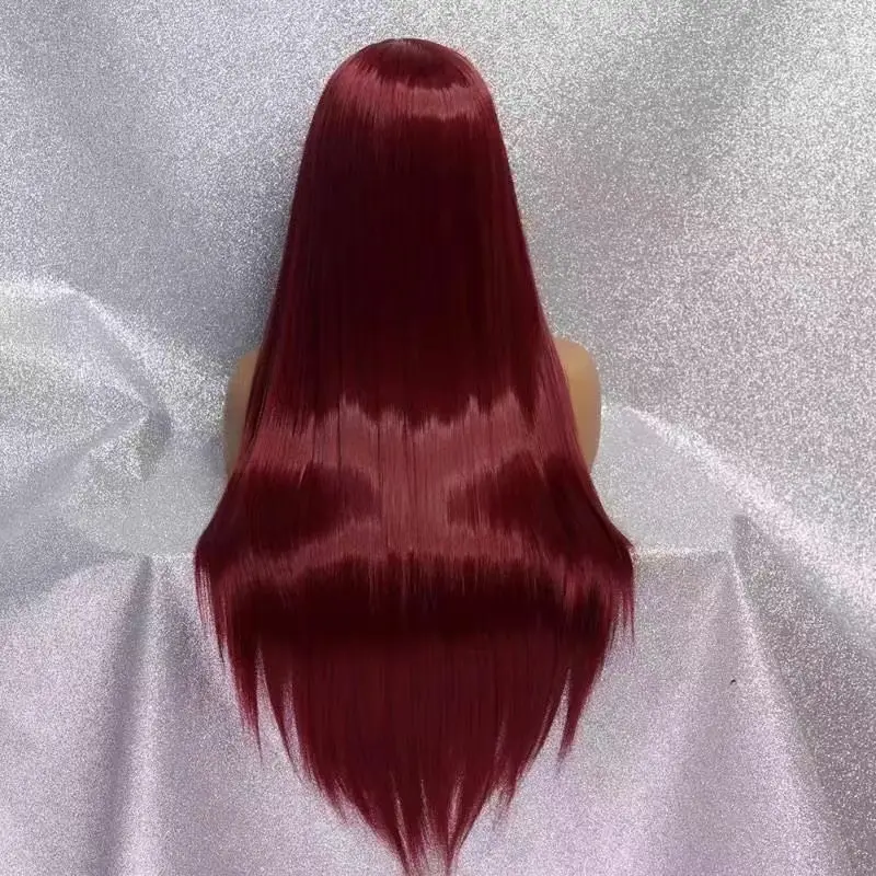 Bobo wig-Peluca de Pelo Liso para mujer, Pelo Corto con degradado negro, rojo vino, rizado, productos novedosos de comercio exterior