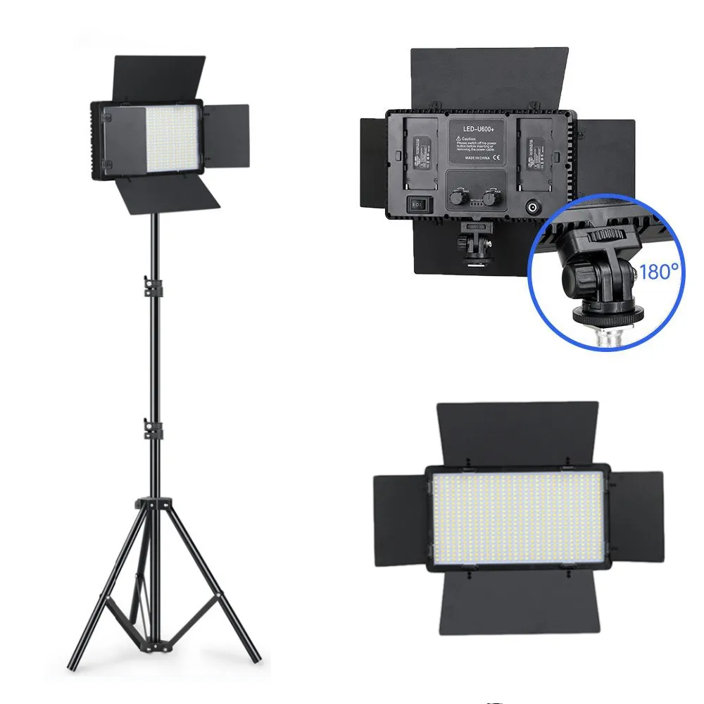 Lampu Panel Led dengan 2M, kaki Tripod kecantikan Video Studio foto lingkaran 18 inci dapat diredupkan Selfie lampu cincin Led