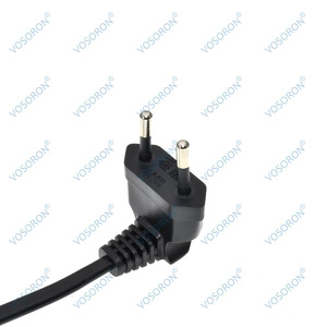 Ab CEE7/16 90 derece güç erkek kadın çift çıkış, 2 yolları çıkış uzatma kablosu avrupa 2 Prong M/F güç Splitter kablo - Product Image 4