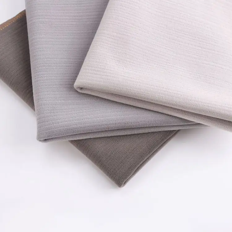Penjualan terlaris kain pelapis poliester 100% beludru dicetak dengan tampilan bahan linen