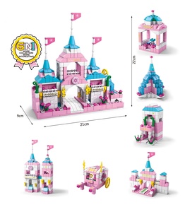 Lele אח 1000 יח '6 in1 בית העיר וילה וילה וילה בורוד לבנים ארמון מלכותי ורוד לבנים הרכבה צעצועים
