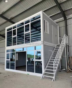 可折叠办公集装箱房，用于仓库和建筑工地，由可折叠房屋的夹层板制成 - Product Image 5
