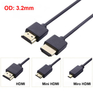 FARSINCE 4K ultra ince süper ince hdmi kablosu ince mini mikro hdmi portu laptop için hdmi kamera, kamera, Gimba