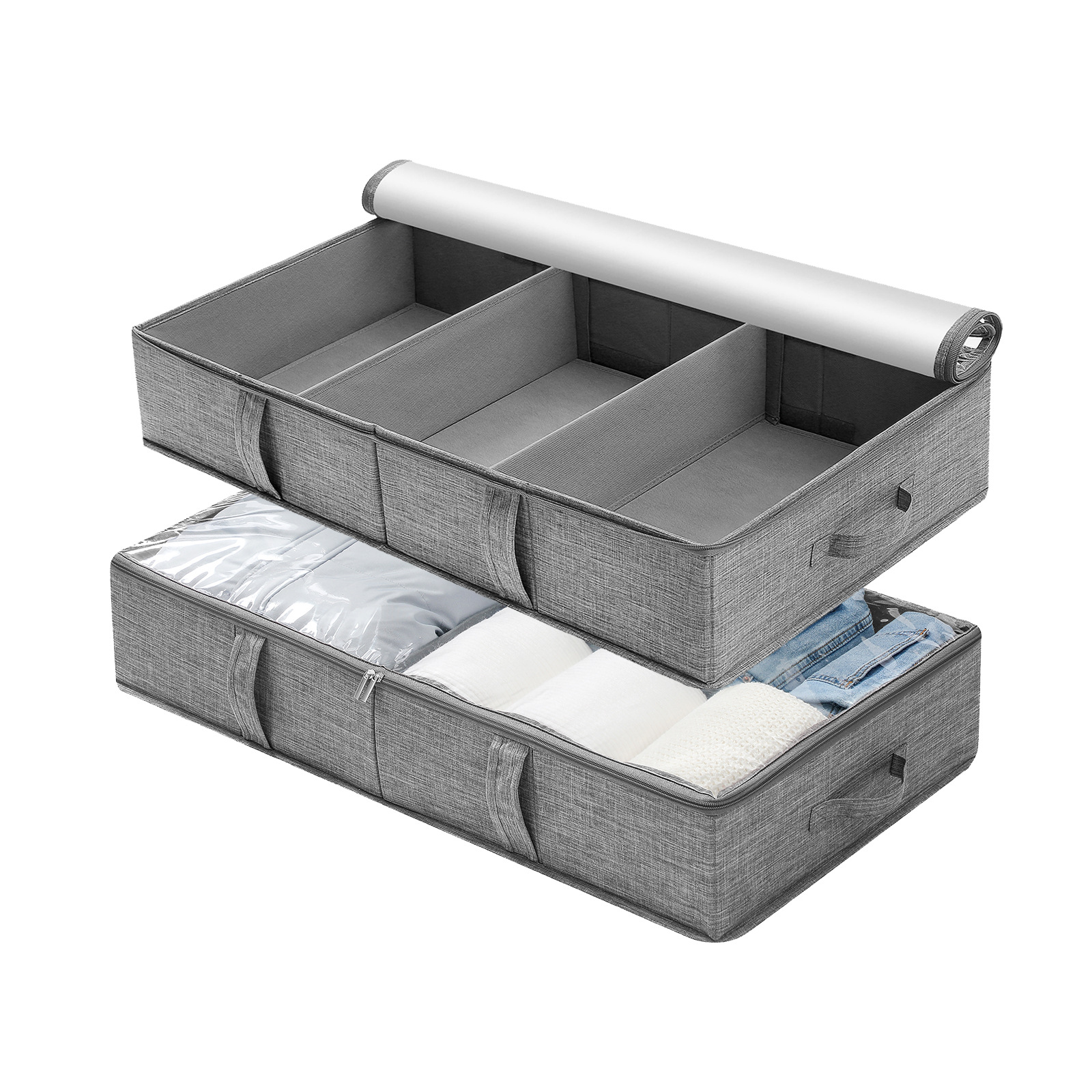 Transparent compartmentalized design, 81*41*15cm, two-piece set