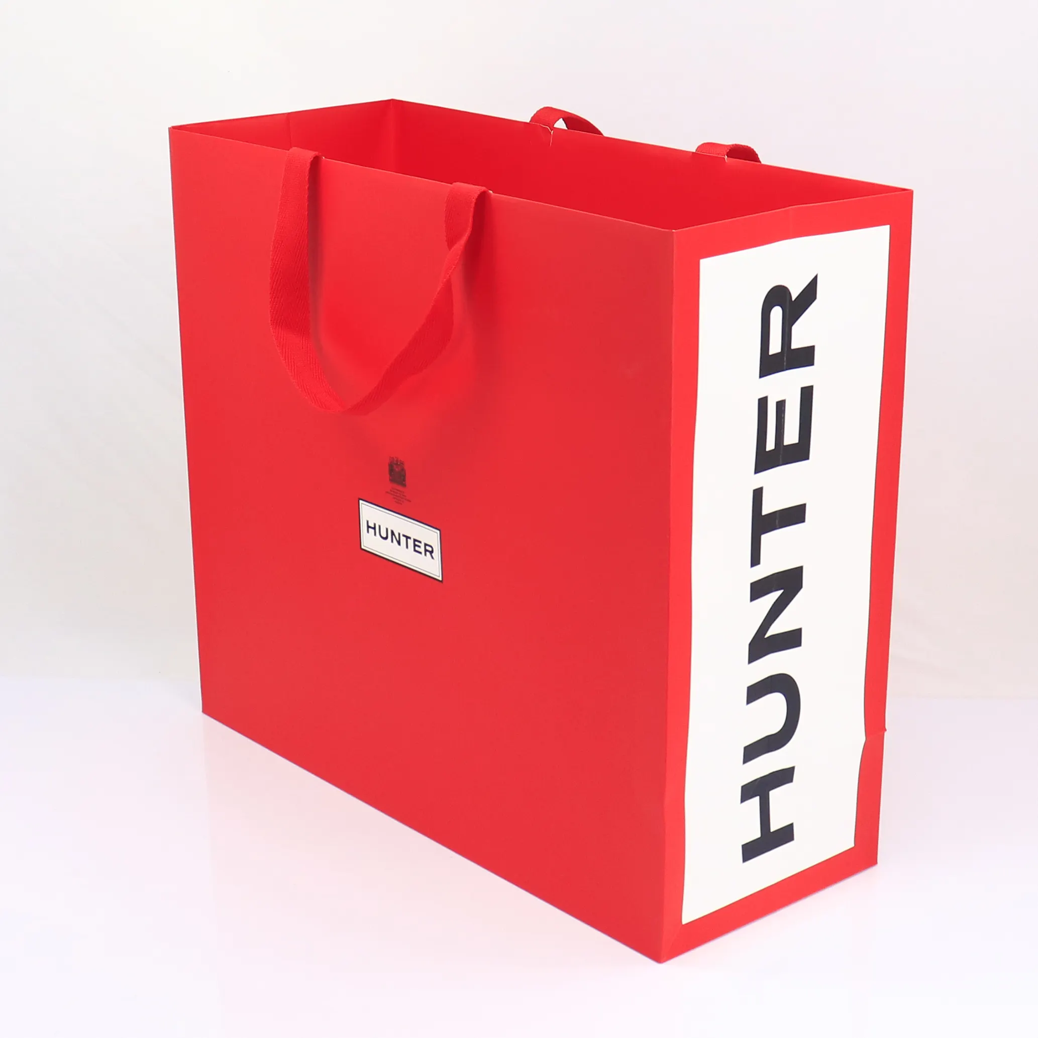 Custom Imprint Heavy Duty Recycled Garment Shoes Clothing Luxury Boutique red Paper Carrier Bag With Your own Logo