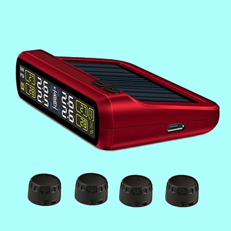 자동차 무선 스마트 외부 내부 범용 USB Bluetooths TPMS 태양 전원 타이어 압력 모니터링 시스템