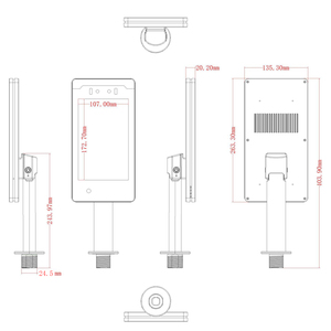 IP55 Wasserdichtes 8-Zoll-Touchscreen-Zugangskontrollterminal Gesichts erkennung TCP-Konnektivitäts-Zeiter fassung - Product Image 3