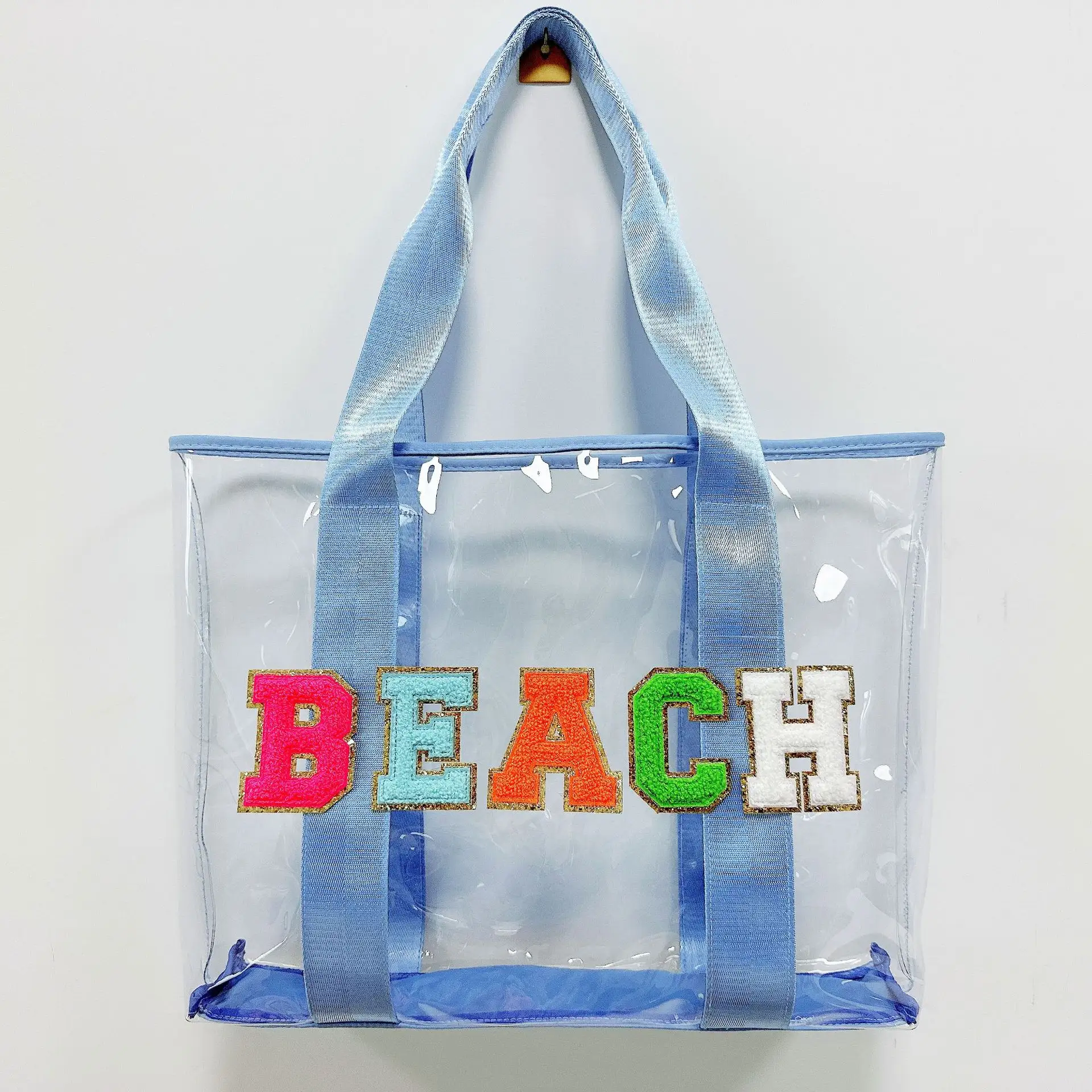 Bolsos transparentes de playa a la moda personalizados, bolsos de mano de mujer, bolsos de mano de PVC para mujer, monederos y bolsos transparentes 2023 para mujer de lujo