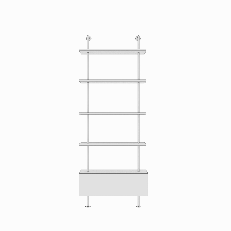Black single cabinet length 80 deep 25 high 230cm