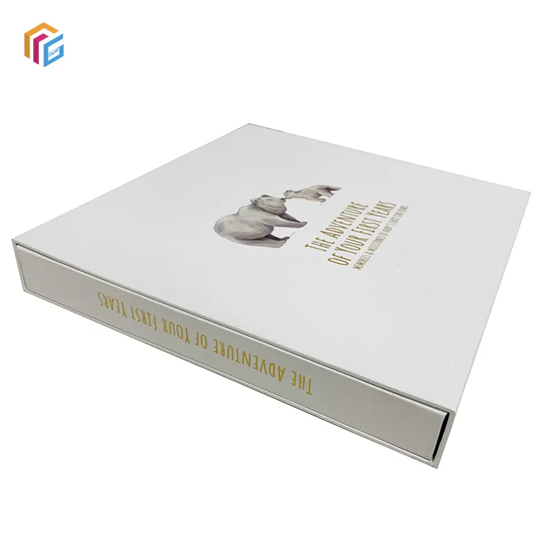 Personalizado espiral capa dura do bebê primeiro cinco anos memória marco foto álbum livro com caixa caso