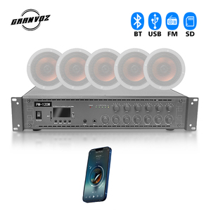 6 Zone 4-16 Ohm 3-<strong>Line</strong> 2 <strong>Mic</strong> 2U Amplifier for Public Address System for Speaker System - Product Image 4