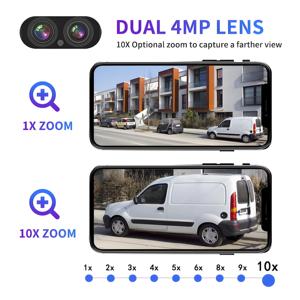 8CH Wireless CCTV-Überwachungs kamerasystem mit Wifi 10X Zoom 2K PTZ Dome-Kamera für zu Hause
