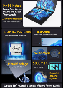 新着2 in 10ポイントタッチデュアルスクリーンラップトップ14インチDDR4 RAM M2 NVMESSD格安ラップトップノートブックコンピューター - Product Image 3
