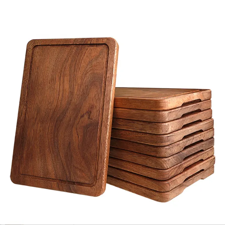 Small Walnut Wood Cutting Board Non-slip Mats Thick Reversible Butcher Block Chopping Board Wood Cutting Board