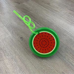 Glitter pembe renk büyük plastik meyve şekli tumbler pipetli bardak - Product Image 5