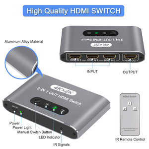 HDMI切换器1x3高分辨率HDMI切换器支持4k30hz 1080p60hz高清分辨率HDMI切换器，适用于电脑 - Product Image 4