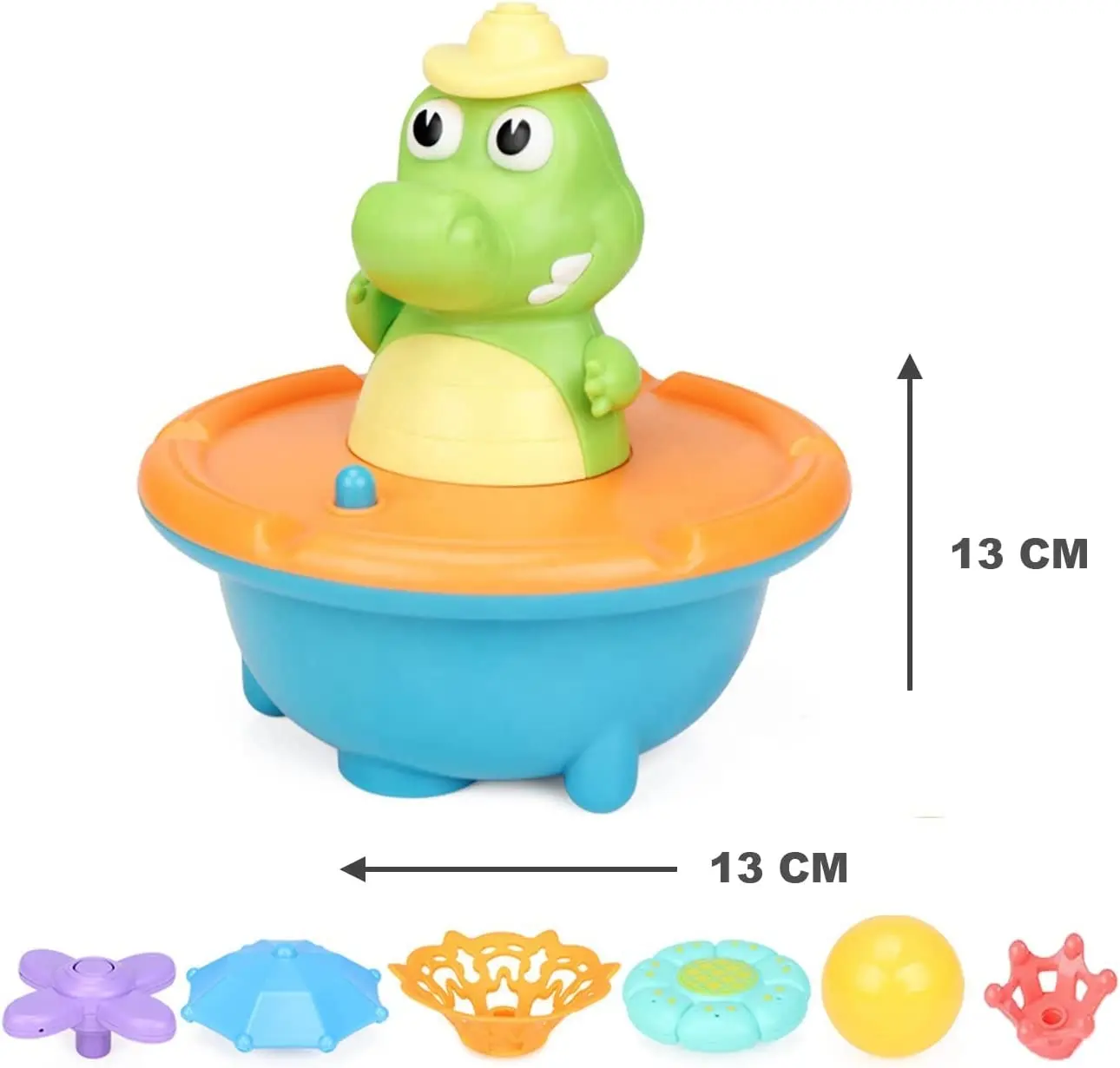Hot Selling Crocodile Bath Toys with 5 Sprinkler Accessories Baby Bath Toys For Toddlers