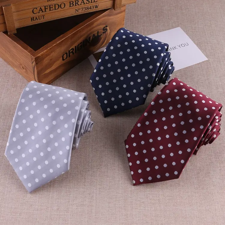 Corbata de lunares llamativa para hombre informal colorida al por mayor, corbata personalizada a la moda para hombre, traje de ocio de negocios, camisas, corbata Formal