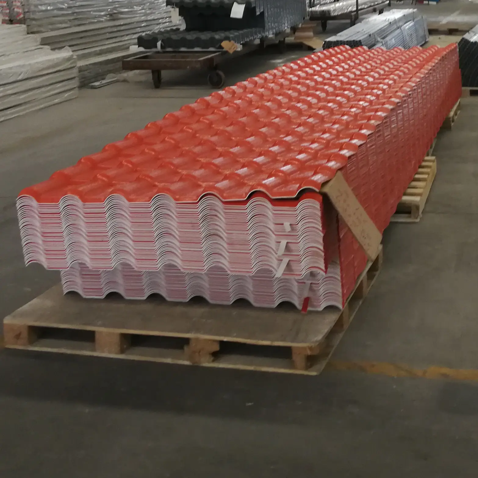 Industrial Residential Spanish Wave Synthetic Resin Brick Red Roofing Sheets