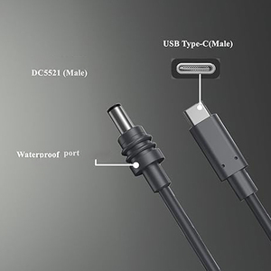 Longitud personalizada Tipo C USB C a mini cable de alimentación de CC Entrada USBC a cable de carga de alimentación de CC - Product Image 2