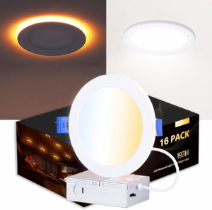 16 paket 4 inç LED gömme işıklar gece işık Canless Ultra ince gofret Downlight Pot tavan işık dim 9W ETL - Product Image 2