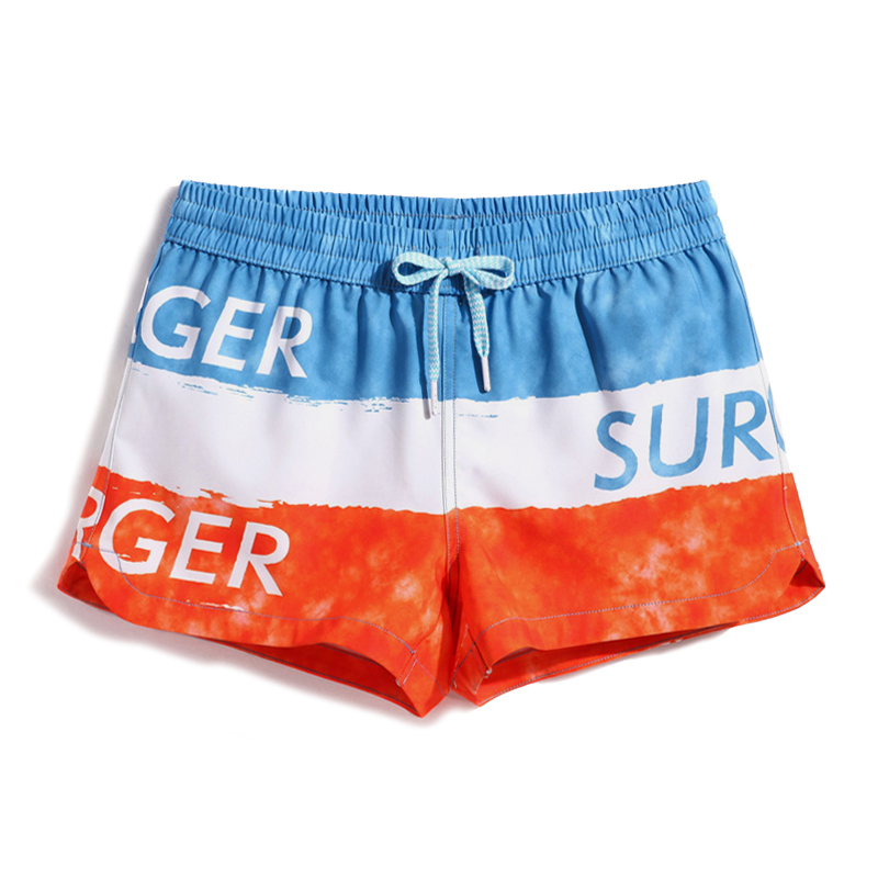 Gwa1149 bleu blanc orange stretch quadridirectionnel femme