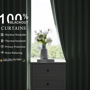 Tối giản kết cấu 2-panel màn cửa sổ màn mềm rèm cửa valances cho phòng ngủ phòng khách tối màu đen - Product Image 3