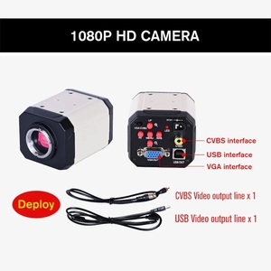 变焦7-45x 8英寸液晶高清显微镜摄像机4k三眼数字VGA CVBS + 发光二极管环形灯 + 1/3适配器usb显微镜 - Product Image 6
