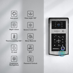 Sistema de timbre de videoportero con cámara a color de 2 MP de alta calidad, cobertura de 120 grados, conectividad con cable impermeable para uso en exteriores