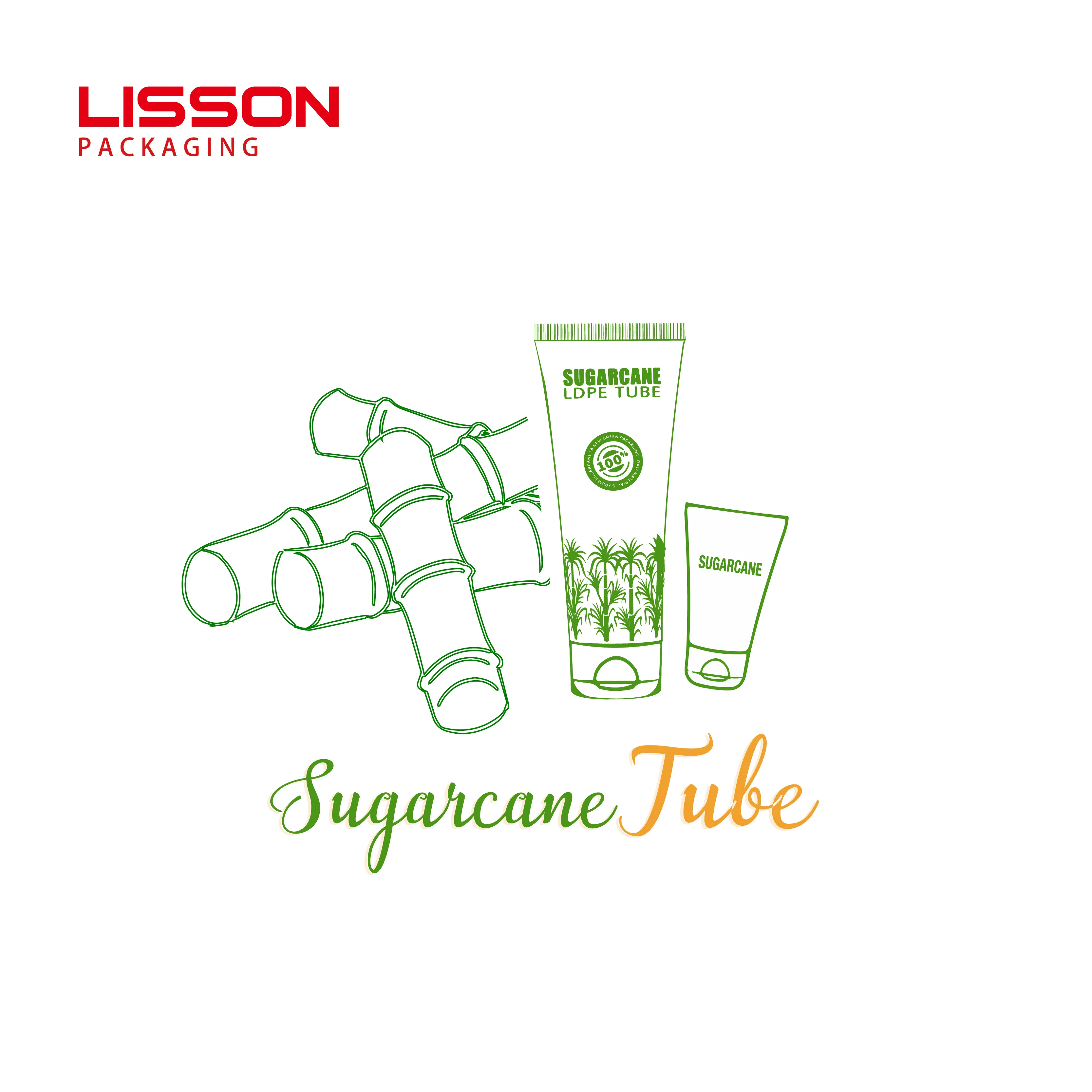Caña de azúcar o maíz ecológica, tubo cosmético para el cuidado Personal, productos cosméticos y cosméticos
