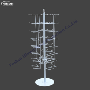 Su misura 3 lati 360 gradi rotanti negozio portatile 4 livelli in metallo filo espositore con ganci - Product Image 4