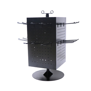Scaffale rotante a 4 lati con supporto rotante in metallo con ganci per espositore al dettaglio - Product Image 1