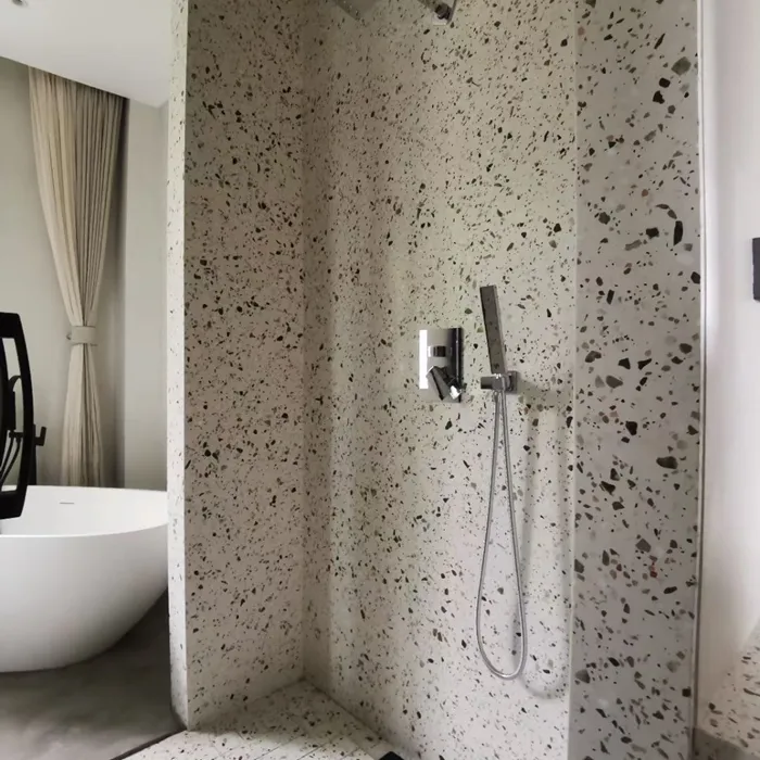 Неорганическая настенная облицовка терраццо-стильный и долговечный выбор для виллы и домашних ванных комнат