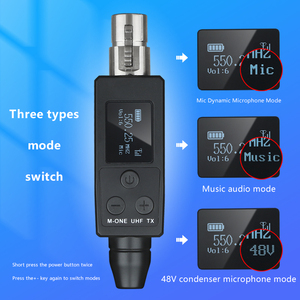 Professional Dynamic <strong>Microphone</strong> UHF Wireless XLR Mic Adapter <strong>Audio</strong> Transmitter Metal Plastic Material Dynamic Wired Wireless - Product Image 4