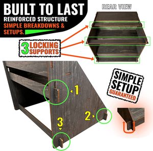 Countertop 3 <strong>Step</strong> Riser Craft Shows Portable Retail <strong>Table</strong> Cigarette Wooden Smoke Shop <strong>Display</strong> Stands Rack Retail Store - Product Image 5