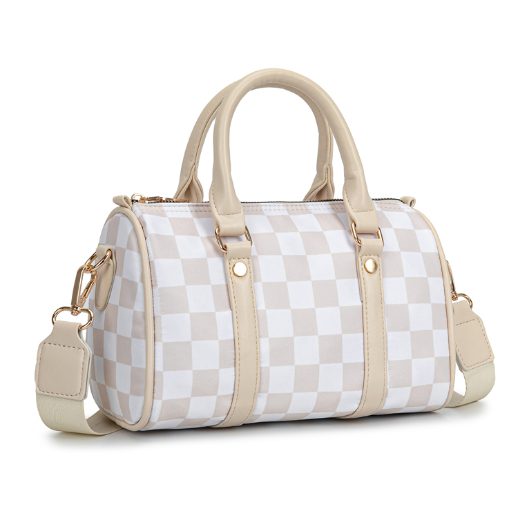 Beige and white checkered