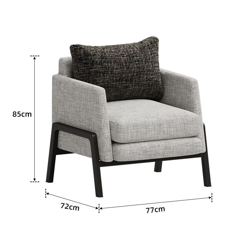 Fauteuil canapé gris clair (coton et lin doux pour la peau)