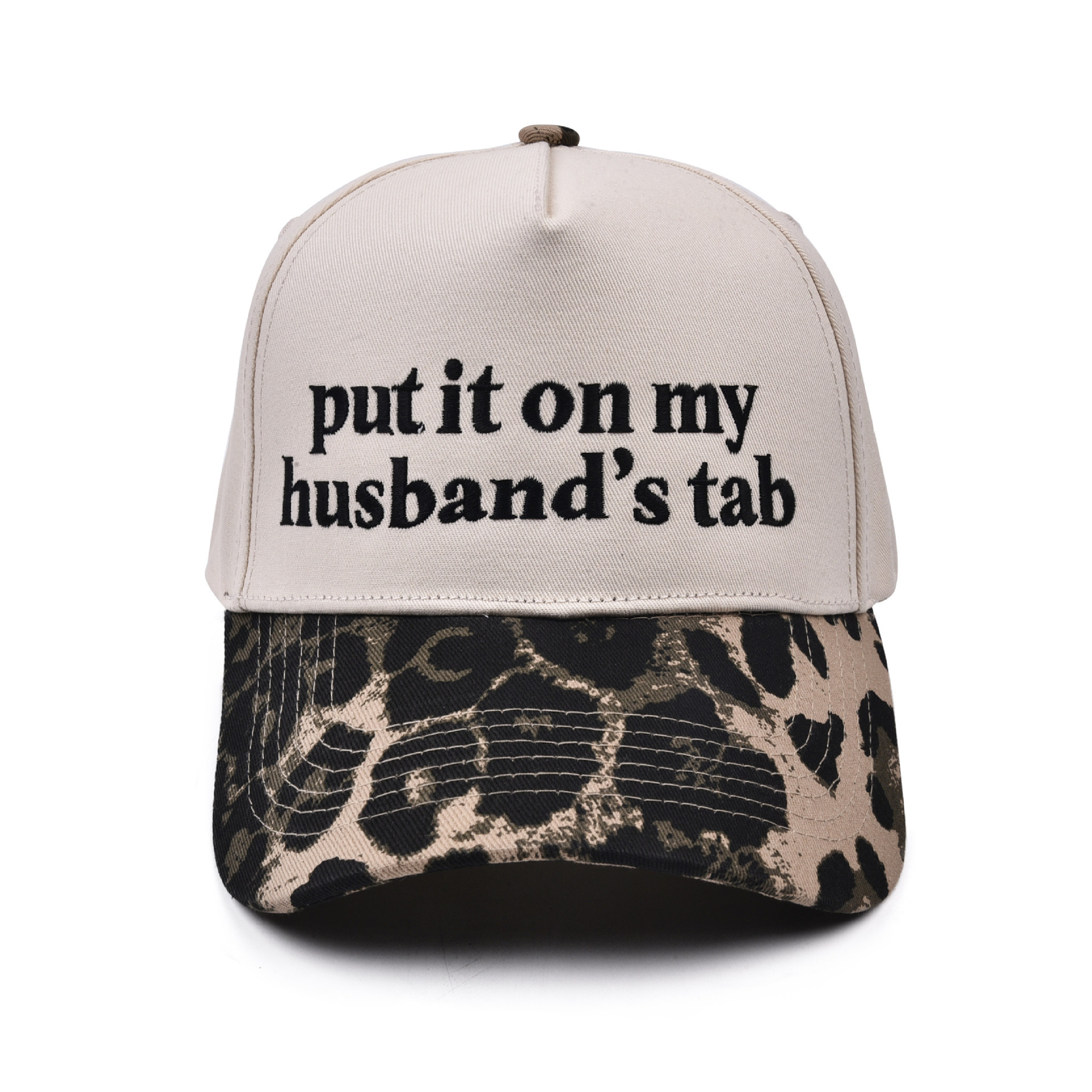 Big leopard print-put it on my husbands tab trucker baseball cap