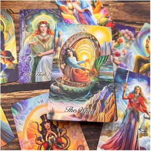 Mat siyah kenarları ile Set için özel Logo Divination Tarot güverte rehber ve kartları dayanıklı kağıttan yapılmış - Product Image 6