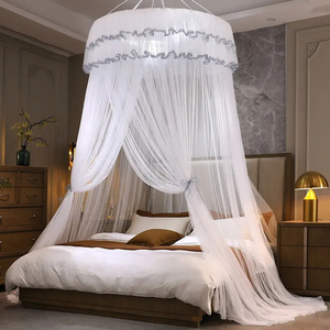 Ceiling-Mounted <strong>Round</strong>-Top Princess Mosquito <strong>Net</strong> Bed Curtain Tent Home-Use Double Bed Encryption Thickening Mosquito <strong>Net</strong> Canopy - Product Image 5