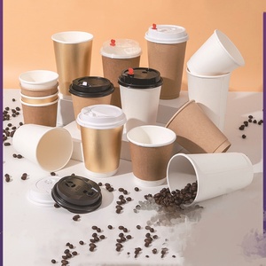 Özelleştirilebilir tek kullanımlık çift duvar kağıdı bardak geri dönüşümlü kağıt bardak 8oz 12oz 16oz kahve kağıt bardak